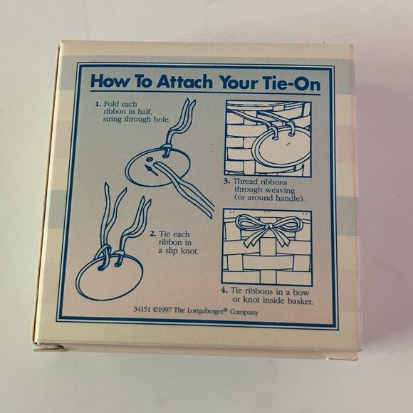 Longaberger 1998 Baby Tie On In Box - Picture 2 of 7